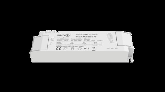 28W Max Sensor DIM Led Driver, 230mA-615mA Output, Color Temperature Selectable, Flicker Free MLC28CC-PD